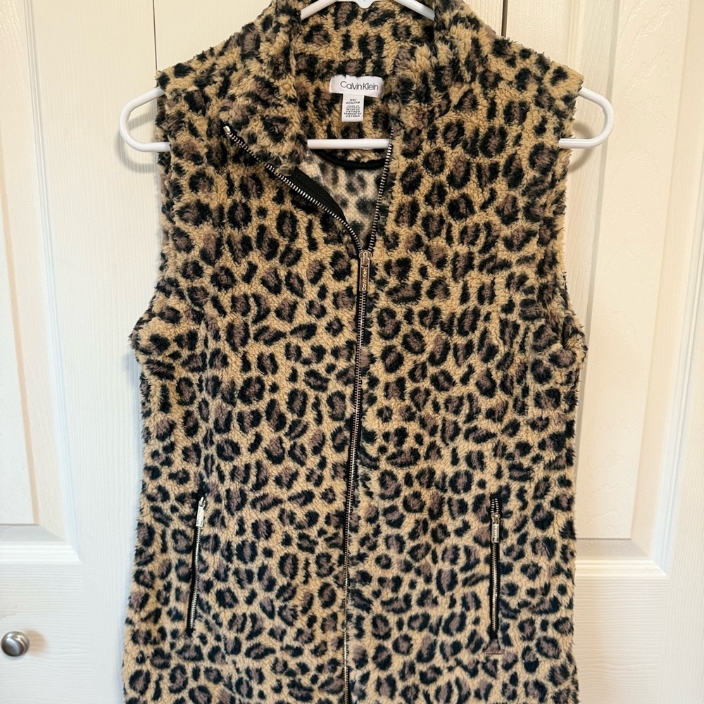 Calvin Klein Animal Print Fleece Vest